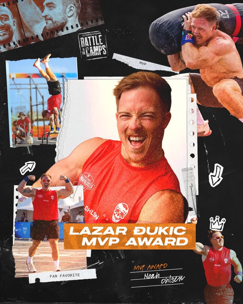 Noah Ohlsen, winner of the 2026 Lazar Đukić MVP Award at Gymreapers Wodapalooza SoCal